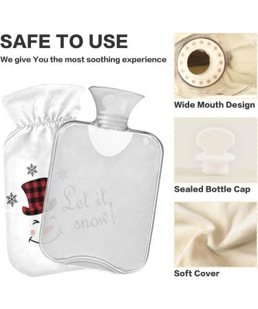 Snowman Let It Snow Hot Water Bottle - 1L Heat Therapy Relief | Cozy Bed Warmer & Cold Pack Cover - Buy Online on GoSupps.com