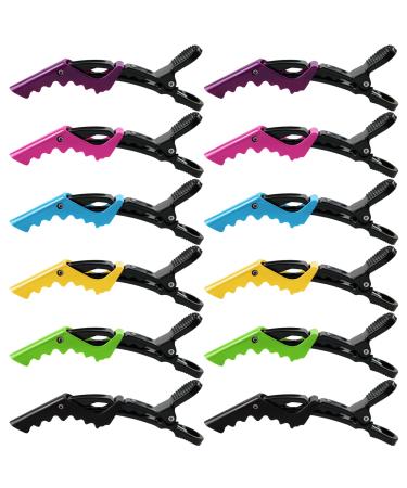12 PCS Crocodile Hair Clips Barrette Professional Styling Hair Clips Barrettes Crocodile Hair Hairdressing Clip Alligator Hairclip Hair Styling Clips Hair Separating Clips Plastic Hair Barrettes 12 Count (Pack of 1)