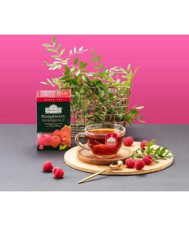 Ahmad Tea - Raspberry Indulgence - Th noir la framboise - Avec morceaux de fruits - Sachets de th emball s individuellement et scell s - 20 sachets de th avec ruban (Lot de 2) - Buy Online on GoSupps.com