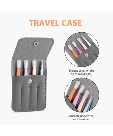 Velodios Professional Precision Tweezers Set for Men and Women - Pointed and Slant Tweezers for Eyebrows, Facial Hair, Ingrown Hair Removal - Stainless Steel Multi-color Tweezer Kit - Buy Online on GoSupps.com