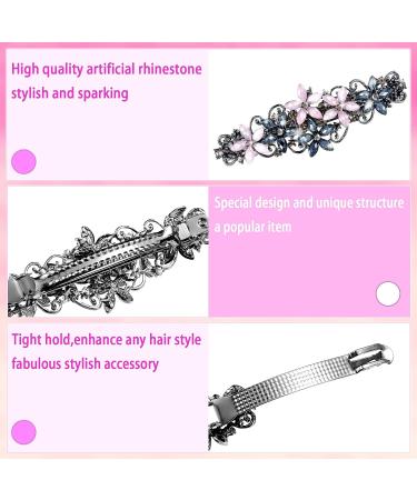 4-Piece Rhinestone Hair Barrettes - Vintage Crystal French Hair Accessories for Women, Wedding & Everyday Styling - Buy Online on GoSupps.com