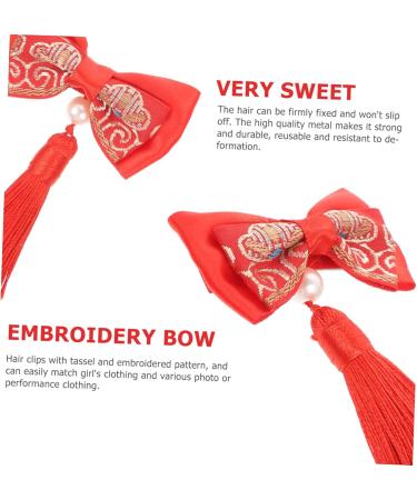Beaupretty bow hairpin bows alligator clips spring festival hair clips spring festival headpiece chinese hair bow kids hair accessories red bow clip bows festive baby girl headgear Baby - Buy Online on GoSupps.com