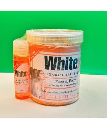 Whitex Foaming Bath Butter Cleansing Face and Body Lotion with Glutathione and Shea Butter 500g with Activator