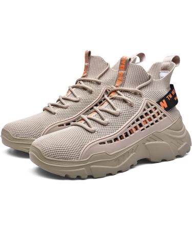Xidiso Men's Running Shoes - Breathable Lightweight Sneakers for Fitness & Hiking Casual Comfort (Size 39 EU - Beige) - Buy Online on GoSupps.com