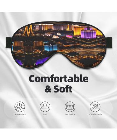 Las Vegas Night View Print Unisex Sleep Mask - Double-Sided Eye Mask for Sound Sleep & Skin Care - Buy Online on GoSupps.com