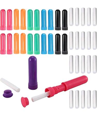Joygoodta 20Pcs Refillable Nasal Inhalers Assorted Colors Safe PP Aromatherapy Inhalers with Unscented Cotton Sliver Portable & Compact Long Lasting Aroma - Buy Online on GoSupps.com
