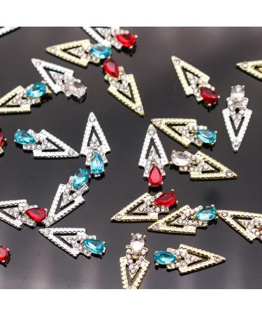30pcs Mix Gold and Silver Nail Charms - Triangle and Drop Shape 3D Nail Jewelry for Acrylic Nails Art - DIY Crafts Accessory for Women and Girls - Buy Online on GoSupps.com