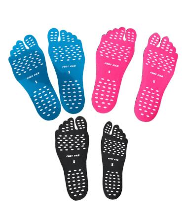 Invisible Barefoot Shoes Flexible Feet Protect Anti-Slip Design for Pool Park Lawn Street Spa 3Pairs/Pack.(Small Small(Length:21.5cm/8.5)