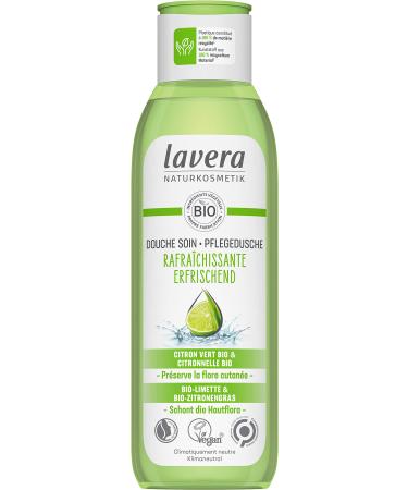 lavera lavera Refreshing Shower Gel - Natural cosmetics - vegan - certified - shower gel - With organic lime and lemongrass - Biodegradable formulas without mineral oils - 250 ml