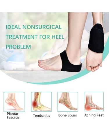 Plantar Fasciitis Heel Protectors - Adjustable Breathable Heel Cups for Pain Relief (4PCS Black) - Buy Online on GoSupps.com