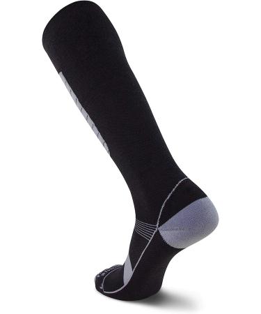 Pure Athlete Alpine Ski Socks - Warm Merino Wool Midweight Socks for Snowboard and Skiing - Men and Women Small-Medium - 1 Pair, Black/Grey - Buy Online on GoSupps.com