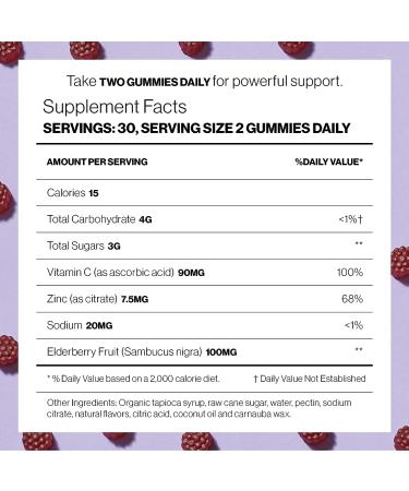 Hilma Elderberry Gummies with Zinc & Vitamin C - Natural Vegan Immune Support - Antioxidant-Rich Formula - 60 Gummies - Buy Online on GoSupps.com