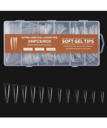 1 Box/box Extra Long Gel Nail Tips Full Cover Fake Nails Luxury Soft Gel Press On Nails DIY Manicure Nail Salon Supply Extra Long Soak Off Nail Extensions Gel False Nails full nail - Buy Online on GoSupps.com