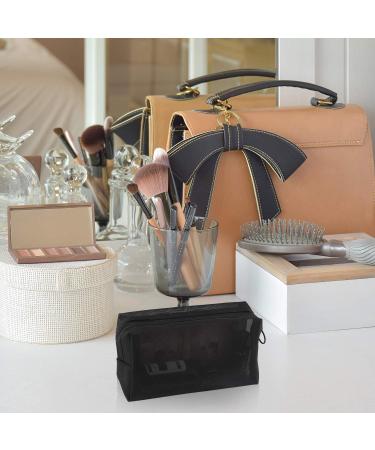 3 Pack Mesh Cosmetic Bags | Black Mesh Makeup & Pencil Cases for Travel & Office Accessories - 3 Sizes - Buy Online on GoSupps.com