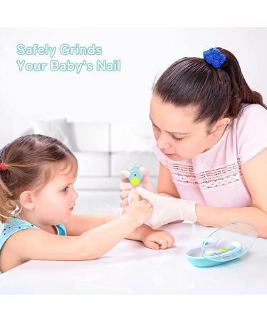 Lupantte Electric Baby Nail Trimmer with Light and 6 Grinding Pads - Safe Nail File and Clippers for Newborns, Infants, Toddlers, Kids and Adults - Green - Buy Online on GoSupps.com