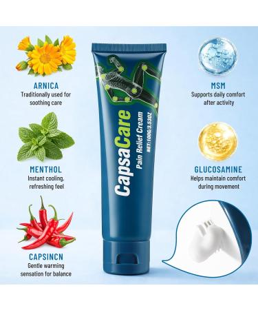 2 Pack CapsaCare Neuropathy Relief Cream Capsaicin Nerve Relief Cream with Mint & Lavender Oil Cooling & Soothing Formula for Skin Discomfort Lightweight & Non-Greasy - Buy Online on GoSupps.com