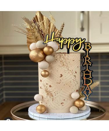 23-Piece Gold Palm Leaves Birthday Cake Topper Set for Party Decoration - Buy Online on GoSupps.com