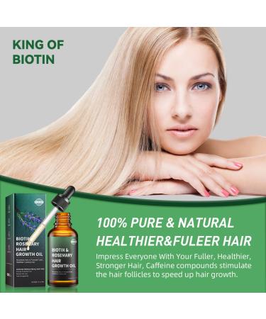 Rosemary Oil for Hair Growth - Biotin Hair Growth Serum | 100% Pure Natural Essential Oil for Hair Loss Treatment | Strengthens, Nourishes Scalp | Hair Growth Oil for Men and Women (30ml/1 Fl.oz) - Buy Online on GoSupps.com