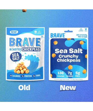  BRAVE BRAVE Roasted Chickpeas: Sea Salt - Healthy Snack High Protein Low Calorie (6 x 115g Packs) - Buy Online on GoSupps.com