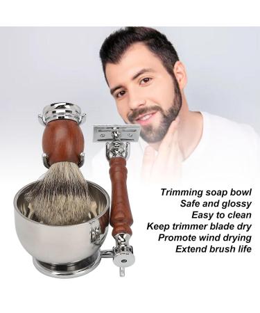 Shaving Bowl and Brush Set - Retro Alloy Beard Brush Cream Brush Stand & Soap for Men | Premium Shaving Accessories - Buy Online on GoSupps.com