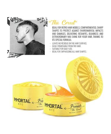 IMMORTAL NYC The Creed Strong Hold Pomade - Men's Water Based Natural Hair Styling Balm - Buy Online on GoSupps.com