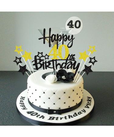 Happy 40th Birthday Cake Topper - Glitzy 40 Years Decoration | Perfect for 40th Birthday Party & Celebrations - Buy Online on GoSupps.com
