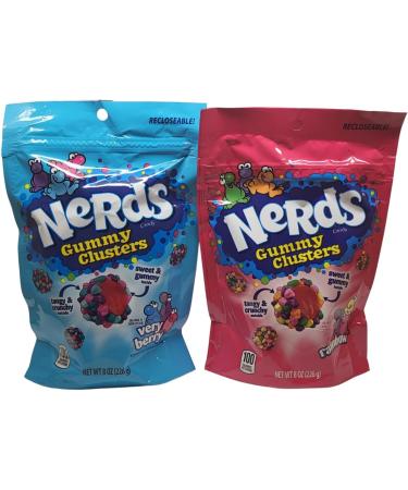 Nerds Gummy Clusters Variety Pack| 2 Flavors - Very Berry and Rainbow Candy (2 x 8 Oz) - Buy Online on GoSupps.com