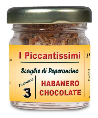 I Piccantissimi I Piccantissimi - HABANERO CHOCOLATE spicy chili pepper in jar of (15 g) - Shelf stable chilli scales - grown in Italy (400 000 Shu)