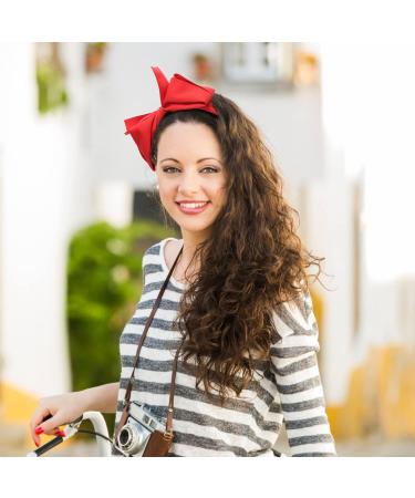 WantGor Bow Headbands for Women - 2 Big Bowknot Hair Hoops - Knotted Wide Turban Headbands - Black Red Hair Accessories - Buy Online on GoSupps.com