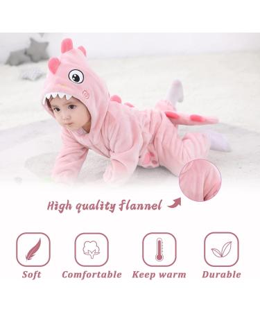 Doladola Unisex Kid's Costume Flannel Animal Hooded Romper - Pink Shark, Ages 2-3.5 Years - Buy Online on GoSupps.com