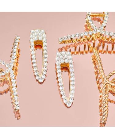 Kitsch Large Rhinestone Hair Clips for Women Elegant Gold Hair Clip Easy to Open Alligator Hair Clips Pretty Metal Hair Clips for Styling Short Hair Cute Hair Clips for All Hair Types 1pc Gold - Buy Online on GoSupps.com