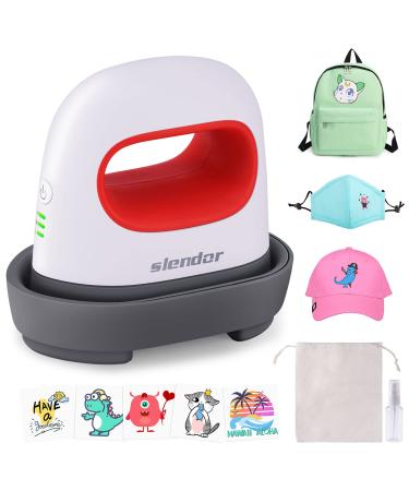 Slendor Mini Heat Press Machine for T Shirts Shoes  4.17 x 2.44 Small Vinyl Printing Machine Portable Easy Press Iron for HTV Vinyl Projects & Heating Transfer  Red