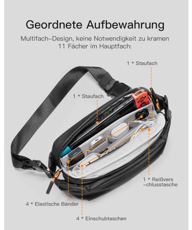 Inateck Compact Bunkbag 4L - Stylish Waterproof Sling Bag for Men & Women | Ideal Crossbody Shoulder Bag for Travel School & Hiking - Buy Online on GoSupps.com