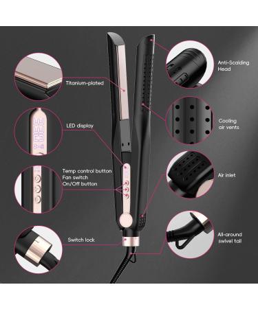 SKIMI Hair Straightener & Curler - Cool Air Technology 3D Floating Titanium Plate 5 Temp Settings for Healthy Hair - Buy Online on GoSupps.com