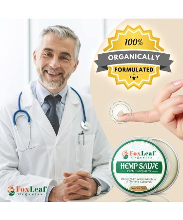 Foxleaf Organics Premium Hemp Salve with Arnica & Turmeric - Unscented, Non-Greasy Extra Strength Formula - 2 OZ | Made in USA - Buy Online on GoSupps.com