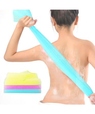 WLLHYF Exfoliating Washcloth Japanese Exfoliating Bath Towel Nylon Body Back Shower Scrubber Beauty Washcloth African Net Loofah Exfoliator Sponge Brush Remove Dead Skin for Men Women