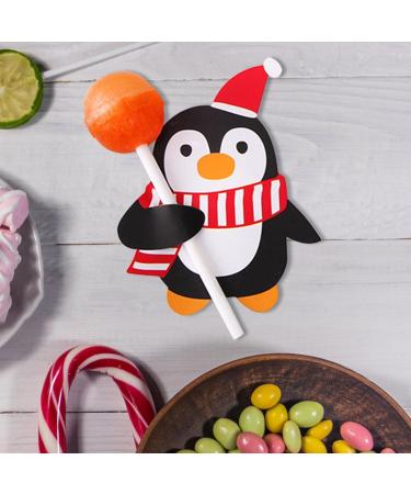  Rosixehird Rosixehird 50 Pcs Christmas Lollipop Paper Cards Christmas Decorations Santa Penguin Christmas Lollipop Christmas Decoration Packaging - Buy Online on GoSupps.com