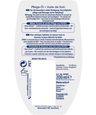 Nivea Baby Soft Care Oil 200 ml - Gentle and Nourishing Baby Skincare - Buy Online on GoSupps.com