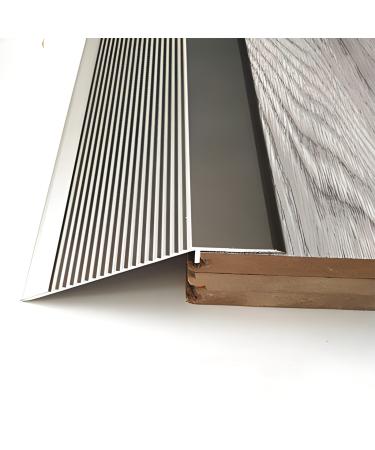 Doorway Floor Transition Strip Wide 10cm Carpet to Tile Threshold Aluminum/Metal Edge Trim Molding with Non Slip Surface Ramp Reducer Easy to Install (Color : Gray Size : Length 95cm (37.4in)) Length 95cm (37.4in) Grey