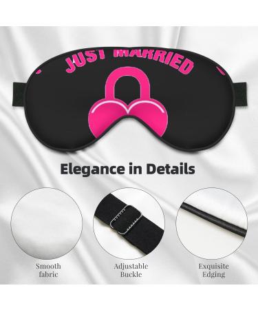 Just Married Print Eye Mask | Unisex Soft Sleep Shade for Travel Yoga & Shift Work - Buy Online on GoSupps.com