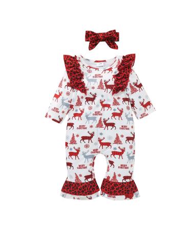 Loalirando Baby Girl Boy Christmas Romper Jumpsuit Overall Newborn Toddler Xmas Outfit Clothing One Piece My First Christmas 3-6 Months Colorful 31 - Reindeer