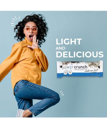 Power Crunch Cookies & Crأ¨me Whey Protein Bars - High Protein Snacks (12 Count, 1.4 oz Each) - Buy Online on GoSupps.com