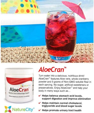 Organic Aloe-Cran Sugar-Free Cranberry Drink Mix Powder - 30 Servings 7.5 oz - Zero Sugar Aloe Drink | Pack of 1 - Buy Online on GoSupps.com