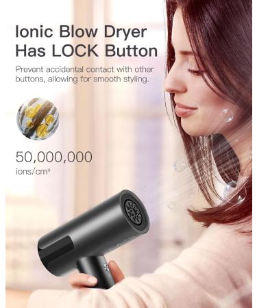 Hair Dryer - Slopehill Ionic Professional Blow Dryer with High-Speed Brushless Motor Portable & Quiet for Salon/Home/Travel - Fast Drying Men & Women - Add Concentrator - Buy Online on GoSupps.com