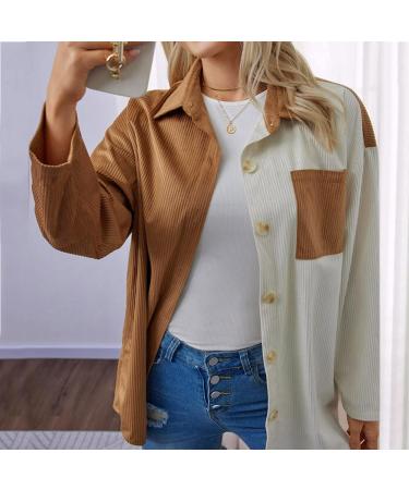 Gefomuofe Blouse Women's Loose Tunic Large Sizes Pullover Tops Long Blouse Shirt Summer Shirt Blouse Button Down Shirts Tunic Casual V-Neck Tops Elegant Plain Office Blouses Office Shirt Brown 3XL - Buy Online on GoSupps.com
