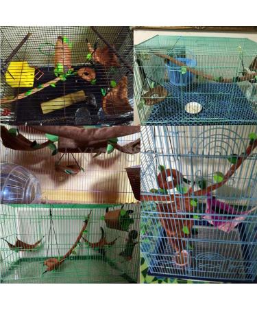 5pcs Hamster Hanging Cage Accessories Set: Leaf Wood Design Hammock, Swing, Ropeway Channel - for Guinea Pig, Rat, Birds, Parrot, Gerbil, Sugar Glider, Squirrel - Buy Online on GoSupps.com