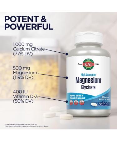 KAL Cal-Citrate+ Calcium Citrate with Vitamin D-3 & Magnesium - 120 Tablets - Gluten-Free & Lab Verified - Bone & Teeth Support - Buy Online on GoSupps.com