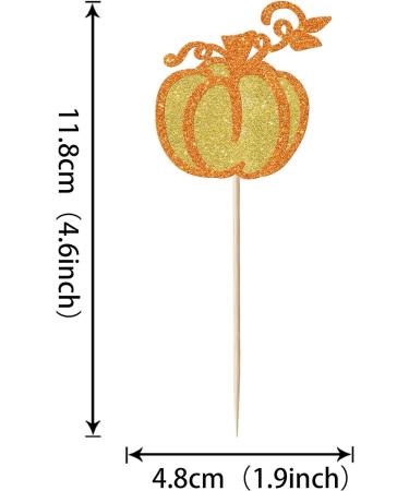 Pack of 24 Pumpkin Cake Decorations Glitter Autumn Theme Cupcake Toppers Halloween Cake Decorations for Pumpkin Theme Baby Shower Thanksgiving Birthday Party Cake Decorations Gold Gold Style4 - Buy Online on GoSupps.com