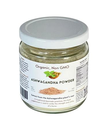 Pure Organic Ashwagandha Root Powder In a Glass Jar Exp Jan 31 2026