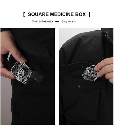 Zebra Print 2-Compartment Pill Box | Portable Decorative Metal Pill Organizer for Pocket & Purse - Buy Online on GoSupps.com